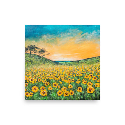 Cornish Sunflowers Art Print