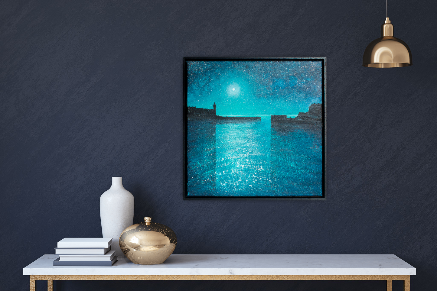 Twilight Porthleven Harbour Original Art