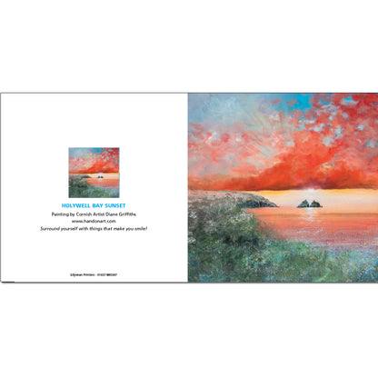 Holywell Bay Sunset Greeting Card