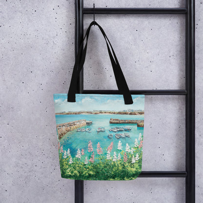 Newquay Harbour Flowers Tote Bag