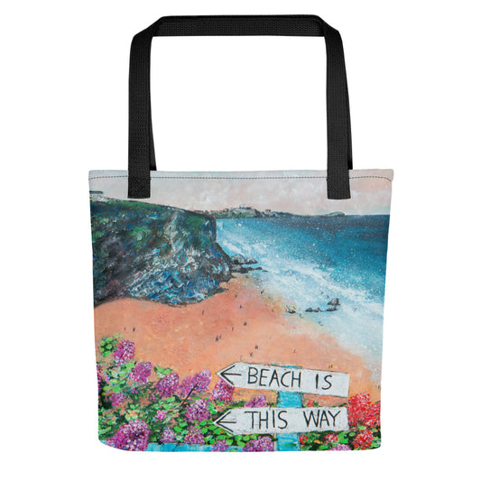 Lusty Glaze Beach This Way Tote Bag